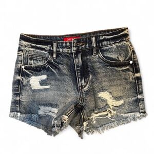 GUESS Faded Black Jean Shorts